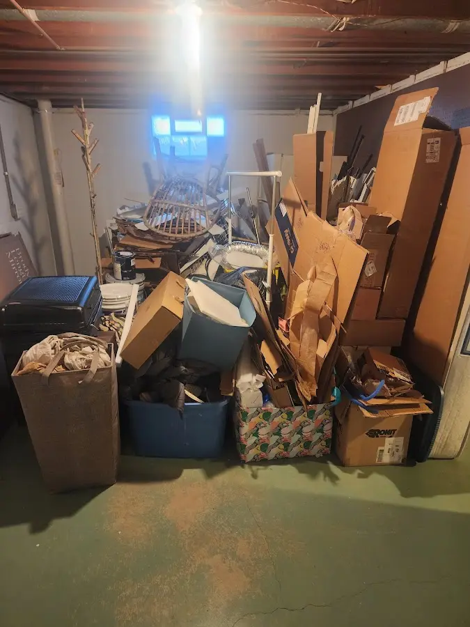 Roll-off dumpster container at job site for 6 Yard Dumpster Rental in Centerville